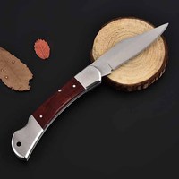 Online Hot Sale Hoge Hardheid Roestvrij Staal Houten Draagbare DIY Multifunctionele Fruitmes Mini Camping Vouwmes Zelfverdediging
