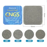 4 Buah Bantalan Pemoles Tangan Berlian Persegi 65X65Mm Blok Gerinda Fleksibel Model ZMX-MJ7715 untuk Kaca Marmer Batu Granit Keramik