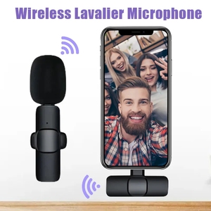 Clip inalámbrico Lavalier Micrófono Reducción de ruido Tarjeta de sonido para teléfono móvil con receptor magnético para teléfono inteligente - Product Image 2