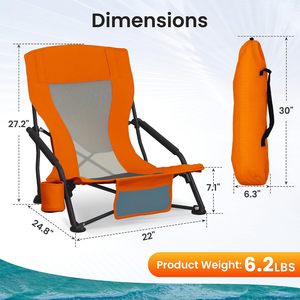 Silla de Playa Plegable de Hierro para Exteriores, Silla de Pesca Portátil de Respaldo Alto para Viajes, OEM - Product Image 3