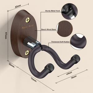 Support mural pour guitare en bois brun foncé, antidérapant et réglable, pour instruments à cordes, accessoires et pièces – Vente en gros usine - Product Image 6