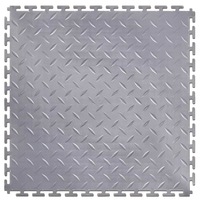 Dalles de sol PVC pour garage, étanches, à clipser, texture pièce de monnaie, 6mm, 500*500mm