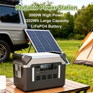 Station d'alimentation portable d'extérieur 3000W, générateur solaire, batterie d'alimentation de secours avec lampe torche pour le camping et la voiture - Product Image 4