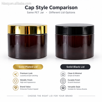 Pot cosmétique en plastique PET avec couvercle transparent doré, capacité de 50 à 1000 ml, pour le stockage de crème et de lotion