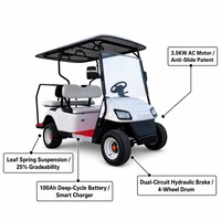 Voiturette de golf électrique homologuée Tarion pour 4 personnes, batterie lithium 72V, propulsion arrière, système de freinage double, 30-50 km/h, autonomie 90 km
