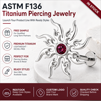 JiaXin ASTM F136 Titane de qualité implantable, Stud Labret à filetage interne, Bijou corporel en Zircon Cubique pour Cartilage, Tragus, Hélix, Conch