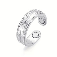 Cincin magnetik tembaga merah murni, perhiasan untuk pria wanita, cincin magnetik dapat disesuaikan bunga padat