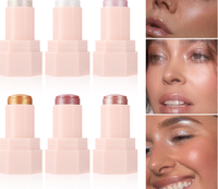 Handayan Bâton de gelée fine éclatante 6 couleurs à haute brillance Poudre pressée Type pour éclaircir le corps Maquillage transfrontalier à haute brillance