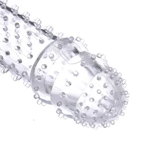 Vendita calda di cristallo trasparente preservativi giocattolo del sesso reale sensazione pene Extension manicotto preservativo riutilizzabile per le coppie