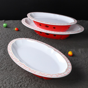 Plato Ovalado para Pescado al Vapor, de Melamina Irrompible, Apto para Microondas, Bandeja para Servir en Restaurantes - Product Image 2