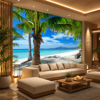 Autocollant mural antique avec carte sépia, taille personnalisée, impression HD UV, papier peint pour la décoration de restaurants, cafés, salles de réunion