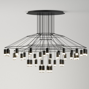 Lampadario Lineare Vintage Semplice, Lampada a Sospensione Nera Stile Loft, Altezza Regolabile, Illuminazione Moderna per Interni, Decorativa - Product Image 5