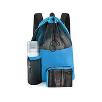 Sac à dos personnalisé avec logo, sac à cordon en nylon, sac de sport en filet, sac multifonctionnel à fermeture éclair, sac de plage et de natation en filet à cordon