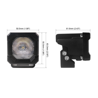 Feux de route LED de 2 pouces avec rétroéclairage ambre, mini phare auxiliaire pour camion 4x4, pick-up, moto, tout-terrain
