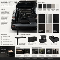 Station de café mobile sur mesure de qualité supérieure avec table pliante pour le service de café en plein air lors du camping
