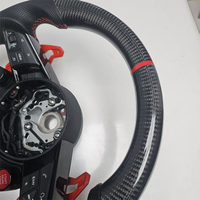 Accessoires intérieurs de voiture neufs en cuir fibre de carbone avec bouton de démarrage, volant compatible avec Audi R8