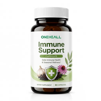 ONEHEALL Capsules végétaliennes pour le soutien immunitaire des adultes, enrichies en vitamines C et D3, zinc, formule sans gluten (60 unités)