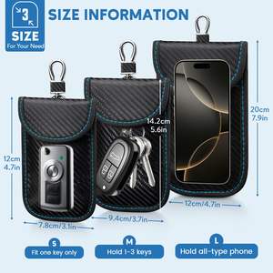Étui de protection Faraday pour clés de voiture, pochette Faraday anti-RFID pour clés, sacs de protection anti-vol pour clés de voiture, cage de sécurité antivol pour voiture - Product Image 2