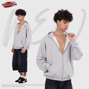 เสื้อโค้ทขนแกะอเมริกันสไตล์ใหม่ หนัก 445 กรัม แบบมีซิปคู่ ทรงหลวม มีฮู้ด สำหรับฤดูใบไม้ร่วง - Product Image 3