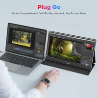 Moniteur portable 13.3 pouces, écran portable léger ultra mince pour MacBook pour ordinateur portable Dell XPS, écran Full HD 1080 IPS