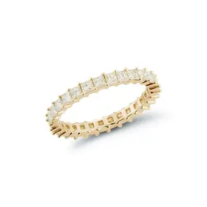 Trendy Monili All'ingrosso Gold Filled Zirconia Cut Eternity Anello In Argento Sterling 925