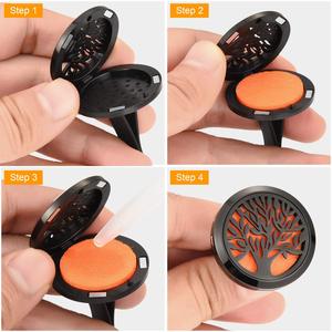 Kustom Logo OEM pabrik 30mm baja nirkarat penyebar mobil liontin ventilasi klip minyak penyegar udara dengan 10 warna-warni bantalan isi ulang - Product Image 2