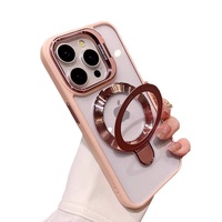 Coque de protection antichoc en PC rigide avec support magnétique double et support d'objectif métallique pour iPhone 15 16 17 18 Pro Max