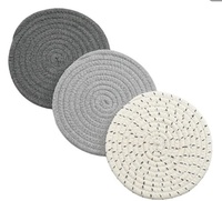 Ensemble de 6 sets de table ronds en corde de coton tressée à la main, style nordique, isolants thermiques pour salle à manger et cuisine