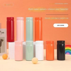 200ml 280ml Pocket Tumbler Double Wall <b>Vacuum</b> Insulated Stainless Steel Water Bottle Custom 3D Pattern - Product Image 1