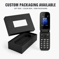 Teléfono Celular Plegable de Doble Pantalla de 2.4+1.77 Pulgadas y 1600mAh con Función SOS, Teléfono 2G para Personas Mayores, Gran Venta