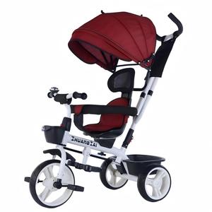 <span class=keywords><strong>Tricycle</strong></span> pliable pour enfants avec cadre en alliage d'aluminium, auvent et poignée de poussée réglable, capacité de charge de 20 kg, pour les enfants de 0 à 3 ans - Product Image 2