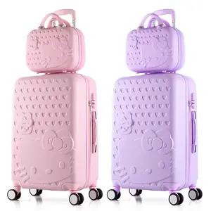 प्यारी लड़की विशेष डिजाइन रंगीन सूटकेस सेट कार्टून बच्चों के सामान