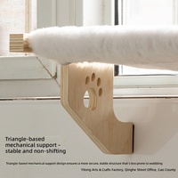 Hamac de fenêtre pour chat, perchoir surélevé en bois de qualité supérieure, siège moelleux en peluche, mobilier d'intérieur de luxe, solide, écologique et durable