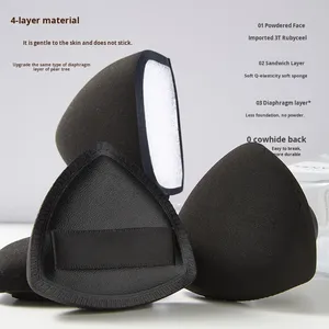 Esponja de maquillaje negra con forma de piña, base líquida, especial para maquillaje, sin polvo, súper suave, tipo malvavisco. - Product Image 4