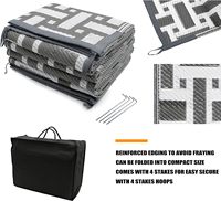 Tapis de jardin et de terrasse en peluche PP tissé double couche, anti-âge, personnalisable avec logo imprimé, pour camping-car, vente en gros pour fabricants