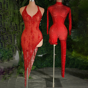 Combinaisons et Barboteuses Novance Y3857-G Rouges pour Femmes – Tenue de Scène Scintillante pour Chanteuses – Combinaisons et Barboteuses Sexy pour Femmes - Product Image 2