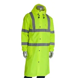 hi-vis safety jacket waterproof breathable reflective strips long rain coat raincoats for adults waterproof