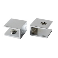 Support de cadre semi-circulaire en alliage de zinc avec clip en verre avec accessoires de quincaillerie à pince fixe pour étagère et cloison