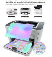 Feuille d'autocollants holographiques imperméables, film adhésif transparent en vinyle pour lamination, autocollant de recouvrement transparent, étiquette autocollante