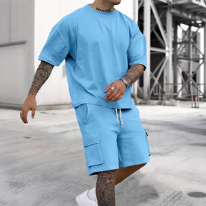 Conjunto de Camisetas Masculinas de 2 Peças por Atacado, Respirável, com Logo Personalizado, Impressão Digital, Moda de Rua, Etiqueta Privada - Product Image 3