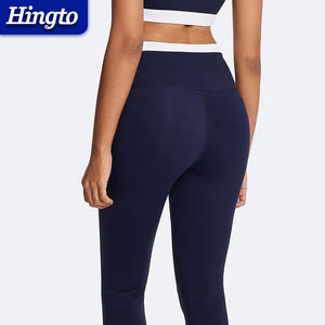 Legging Olahraga Wanita ODM Daur Ulang Model Push Up Warna-Blok Pinggang Tinggi Tanpa Jahitan Depan Legging <span class=keywords><strong>Yoga</strong></span> Fashion Wanita - Product Image 3
