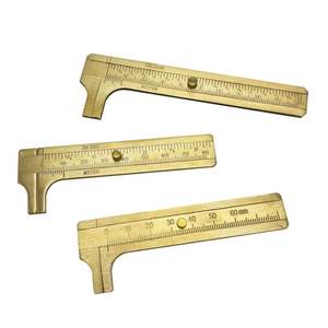เครื่องมือทำเครื่องประดับ ไม้บรรทัดวัดขนาดแบบเวอร์เนียร์ขนาดเล็ก 60 มม. 80 มม. 100 มม. ทำจากทองเหลือง - Product Image 1