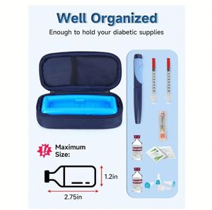 For Bestseller Polyester Insulin Cooler Bag with Protective Ice Pack Portable Insulin Storage Case Medicine Refrigeration Box - Product Image 3