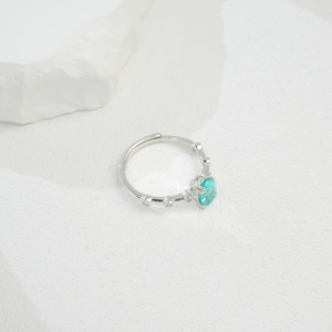 Anillo de plata S925 de alta gama con gema Paraiba - Product Image 4