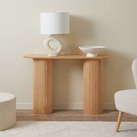 Table console d'entrée en bois moderne cannelée pour salon et couloir
