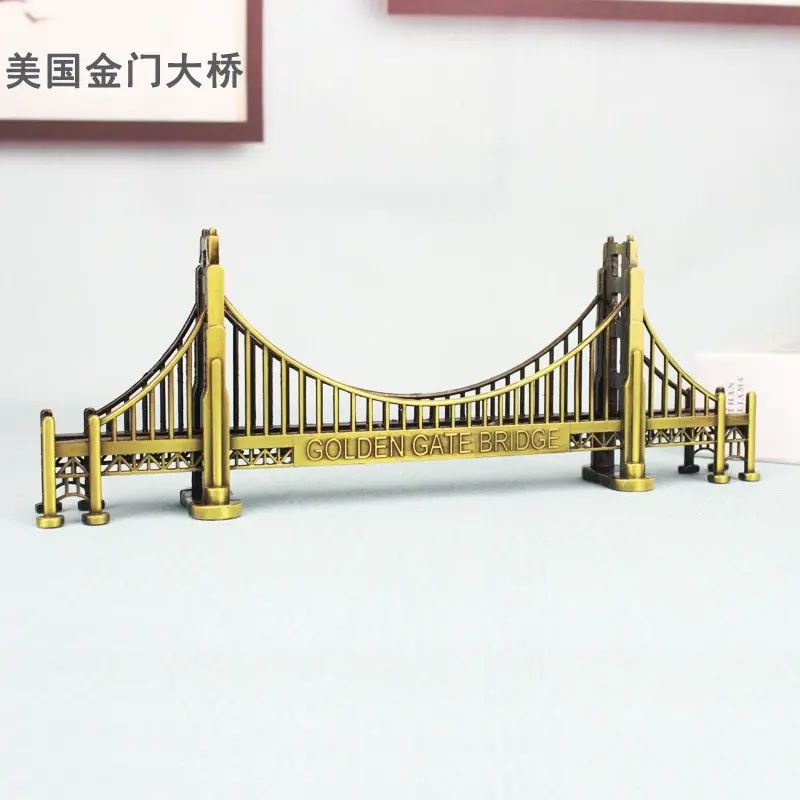 Sıcak San amerika birleşik devletleri turistik hediyelik Francisco Golden Gate köprüsü mimari model metal el sanatları süslemeleri