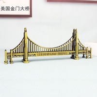 Caliente San Francisco Golden Gate Bridge modelo arquitectónico artesanías de Metal recuerdos turísticos de Estados Unidos logotipo láser plateado decorar