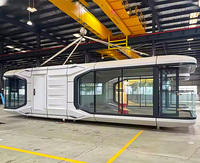 Capsule mobile intégrée entièrement meublée, vue panoramique intelligente, idéale pour les séjours en gîte ou camping dans les zones touristiques