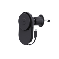Chargeur sans fil magnétique pour voiture Powerqi, PD 3.0 QC3.0 25W, câble Type-C intégré avec protection pour iPhone 12-17 Series