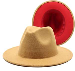 Sombreros Fedora de Fieltro Personalizados Elegantes de Dos Tonos, Lisos, de Lana de 40 Colores, con Ala Ancha de 7.5cm, Unisex, para Pesca, Fiestas, Venta al Por Mayor 2023 - Product Image 6
